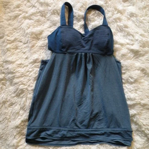 lululemon tank top built in bra blue - Picture 1 of 5